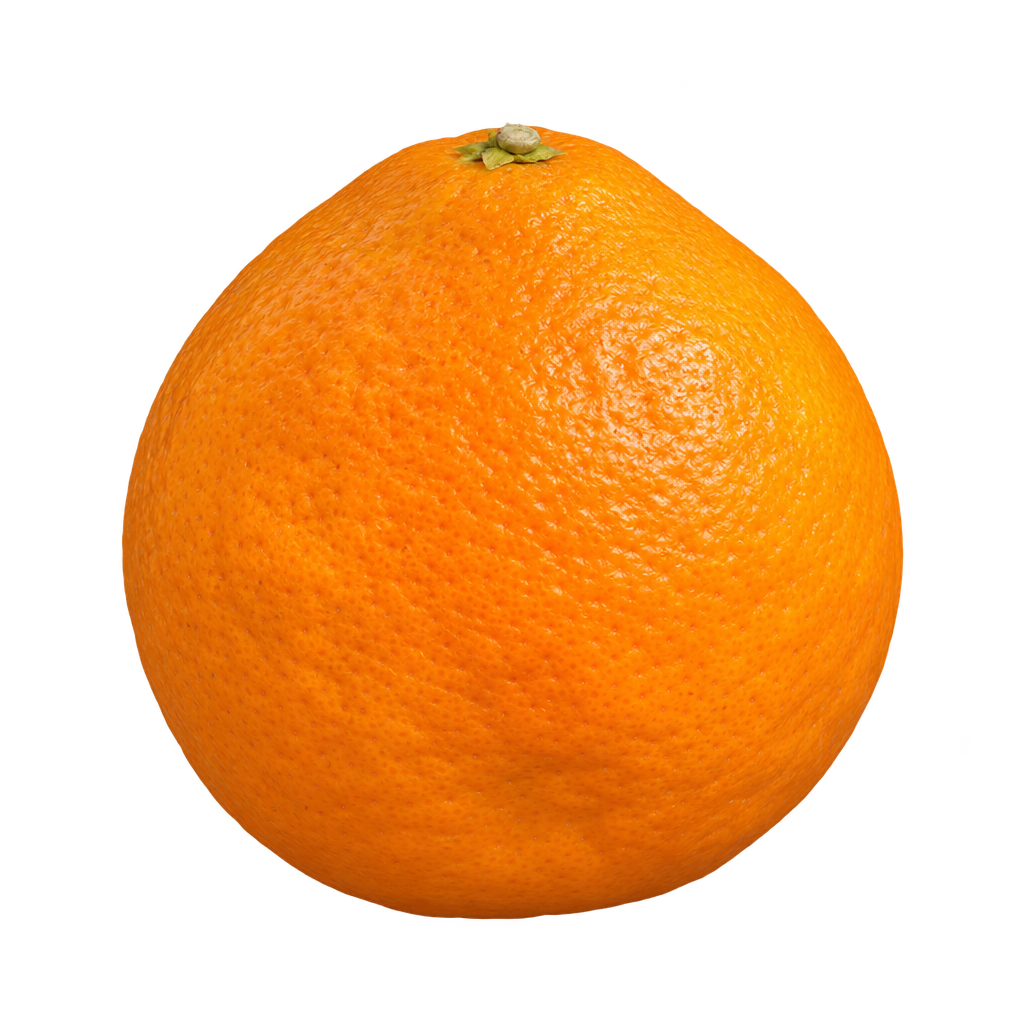 Generated depiction of a Yalaha Tangelo with a rounded orange body narrowing gently toward the top.