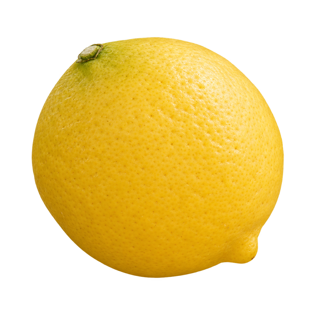 Generated depiction of a compact plump Genoa Lemon with finely pored yellow rind and a short blossom-end tip