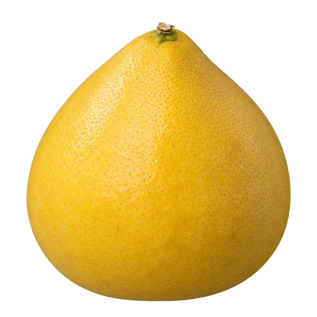 Generated depiction of Valentine Pummelo Hybrid with a full yellow body, rounded base and gently narrowing stem-end shoulders.