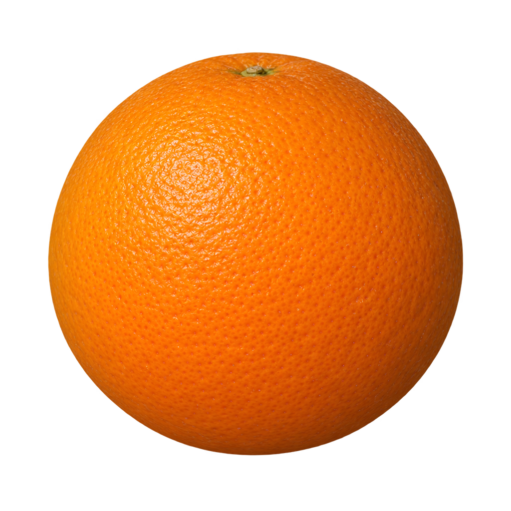 Generated depiction of a round Rusk Citrange with finely textured mature orange rind