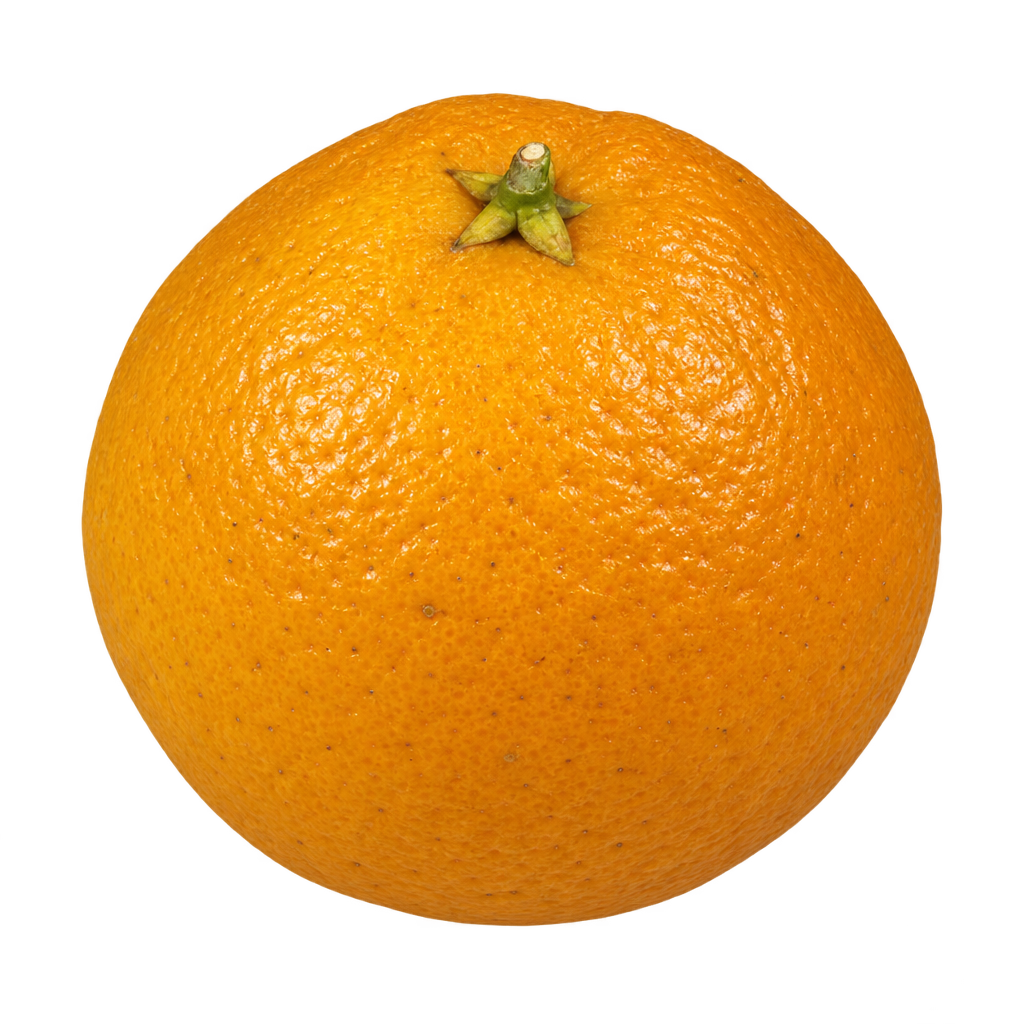 Generated round Troyer citrange with textured golden-orange rind and a small green calyx